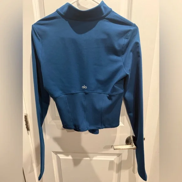 Alo Yoga Airbrush Corset Full Zip Jacket Size M Eclipse Blue - Picture 8 of 14